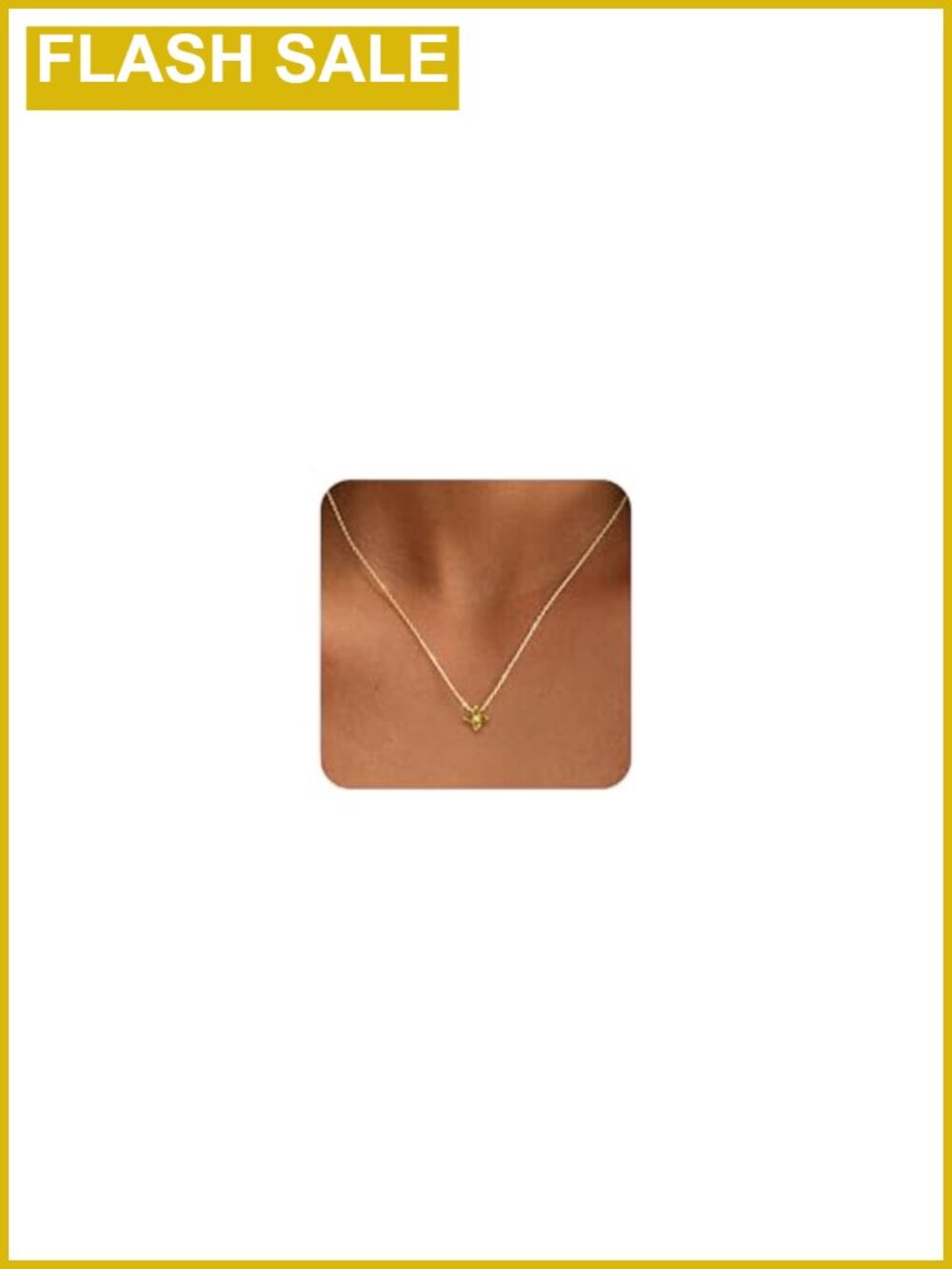 14K Gold Plated Birthstone Floral Pendant Necklace